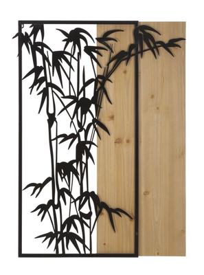 Wandpaneel Bambus Eisen und Holz Cm 58X2X80