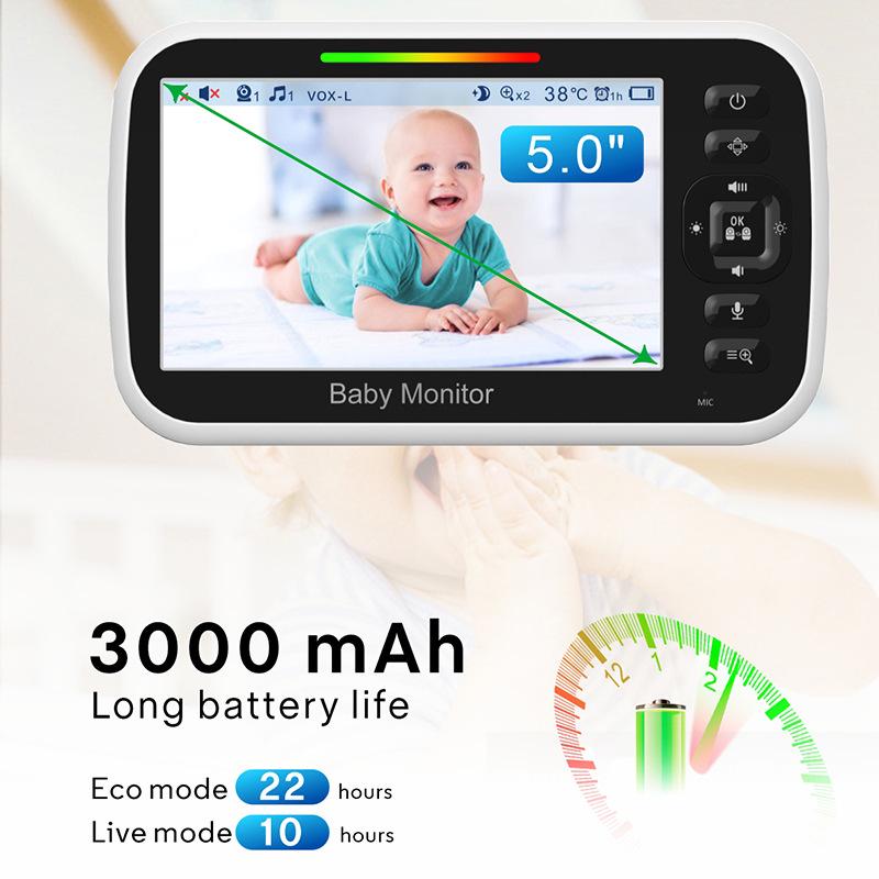 5-inch Wireless Night Vision Baby Monitor with Intercom