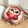 1pc Cute Owl Holding Heart Umbrella with Plastic Handle,Suitable for All Seasons Home Travel Outdoor UmbrellaDD312