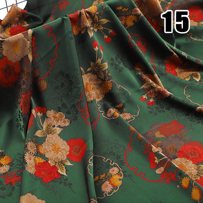50x150cm High-end Silk-like Fabric Skin-friendly Soft Chinese Style Printed Cheongsam Summer Clothing Hanfu Dress Sewing Fabric