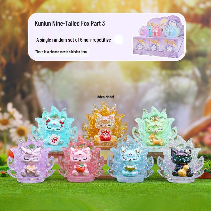 Nine-Tailed Fox Resin Blind Box: Chinese Style Desktop Ornament & Festival Gift