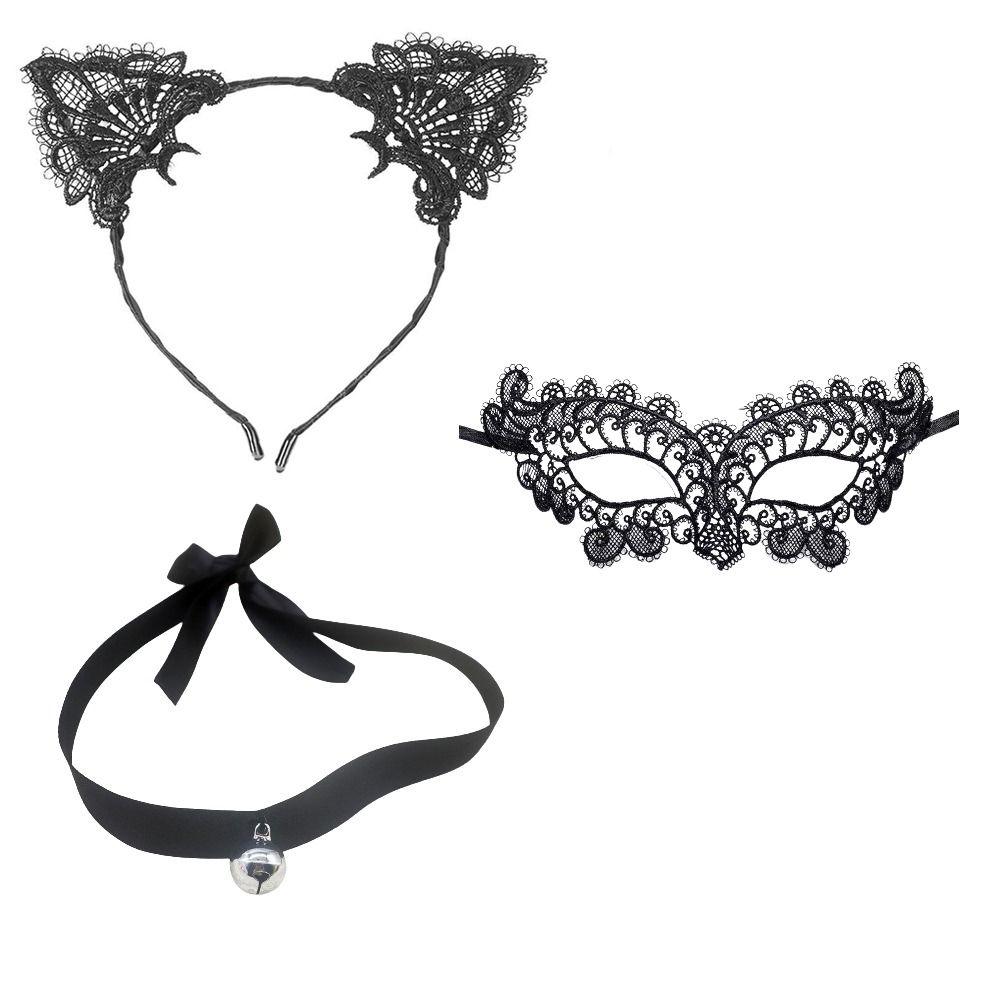 Ears Headband Cat Costume Set Lace Choker Cat Costume Accessories  Party Accessories
