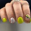 European Fashion Light Green Glitter Wave Nail Stickers - Reusable & Mixable