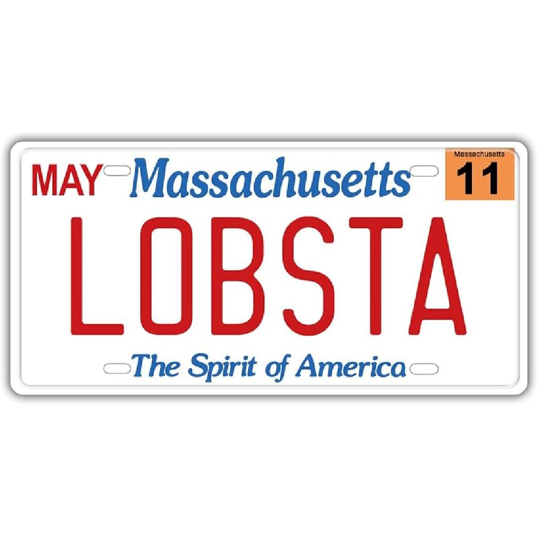 Replica License Plate of US States, Embossed Novelty Metal Number Tags, Prop Car Registration Plates, 12x6 Inches (Rhode Island) Massachusetts