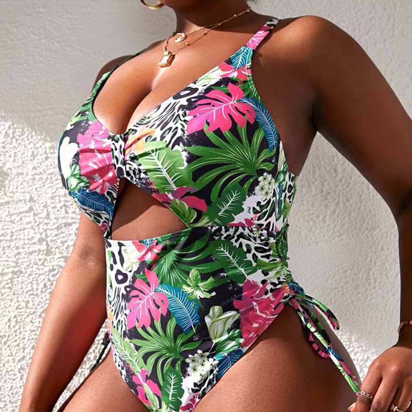 

Plus Size Bikini Swimsuit for Women, Backless Sexy Bathing Suit, Slim Fit Swimwear XL