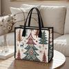 Christmas Tree Print Large Tote Bag Fashion Casual Large Capacity Shoulder Handbag for Daily Use