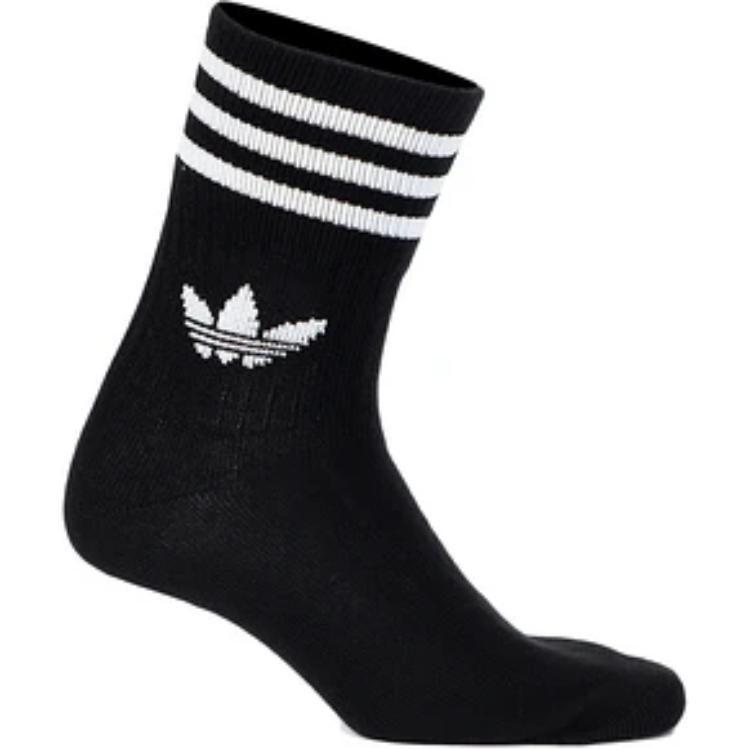 adidas Crew Socks Men's 3 Pack Black IL5022