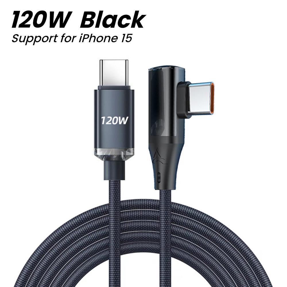 Cablu USB C Cot la 90 de grade PD 120W Încărcare Rapidă Cablu Type C Pentru iPhone 15 Pro Max Samsung Xiaomi Cablu de Date Încărcător