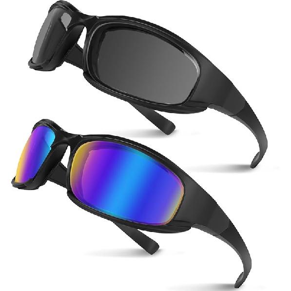 Motorcycle Riding Glasses Motorcycle Goggles Padding Goggles Motorcycle Sunglasses UV Protection Dustproof Windproof Black+blue