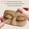 PVC Mini Lash Flat Model Head Practice Eyelash Extension Training Head With Removable Replacement Eyelids With False Eyelashes