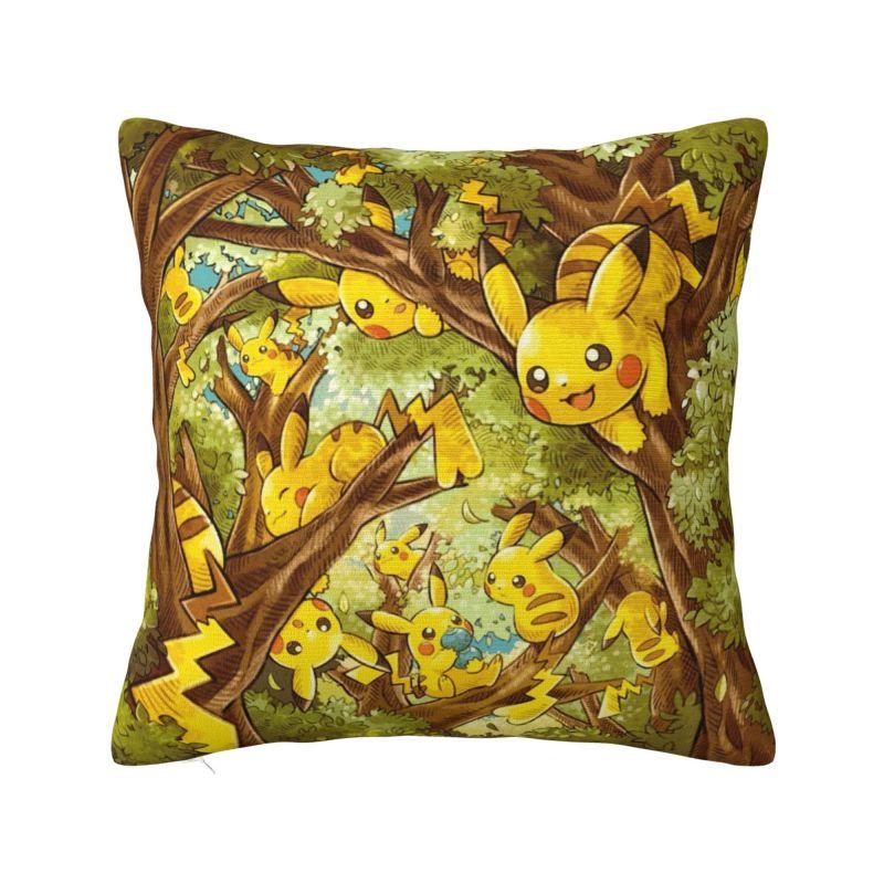 Custom Pikachus Anime Game Modern Throw Pillow Cover Cartoon Manga Chair Cushion