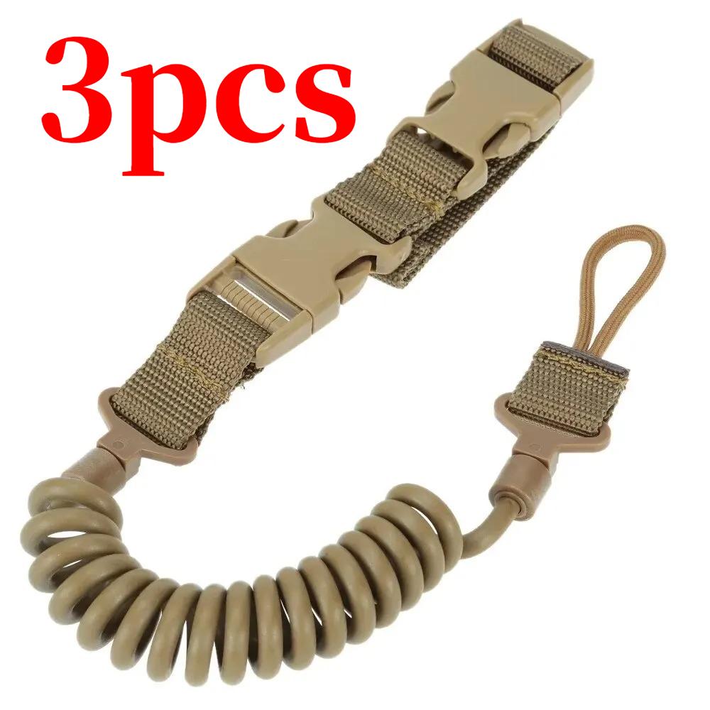 1PCS Tactical Anti-lost Elastic Lanyard Rope Spring Safety Strap Rope For Key Ring Chain Flashlight Hunting Accessories