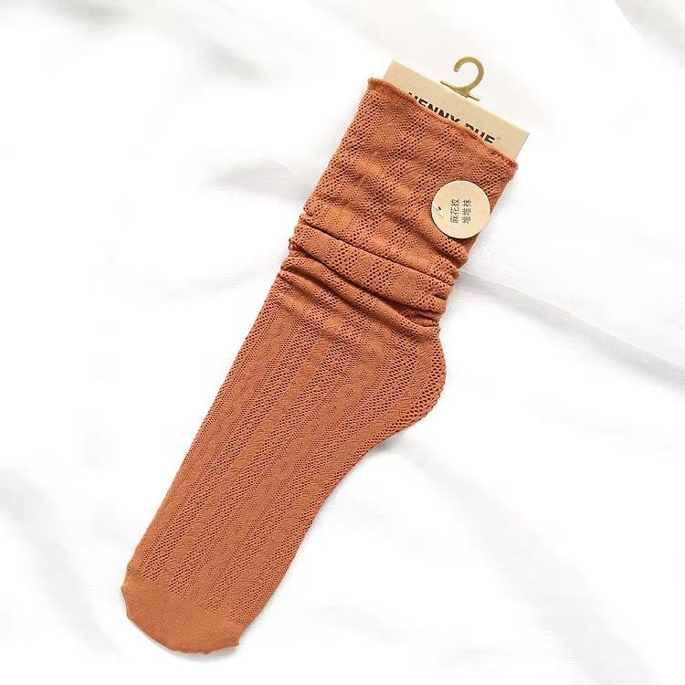 Women Socks Fashion Sexy Crew Socks For Women Summer Solid Hollow Out Women Soft Cute Long Socks For Women Mesh Thin Sexy