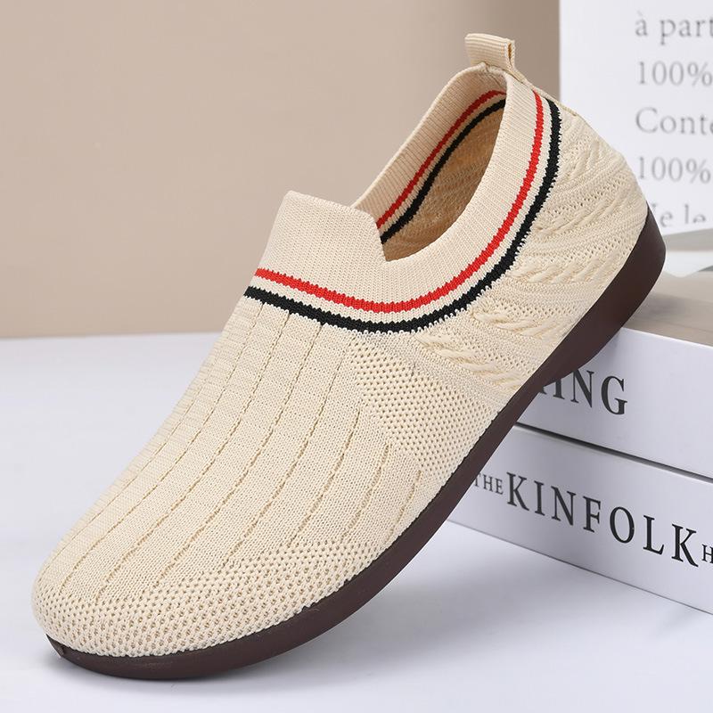 Spring/Summer 2025 Women's Fashion Slip-on Flat Bottom Breathable Shoes for Middle-Aged & Elderly