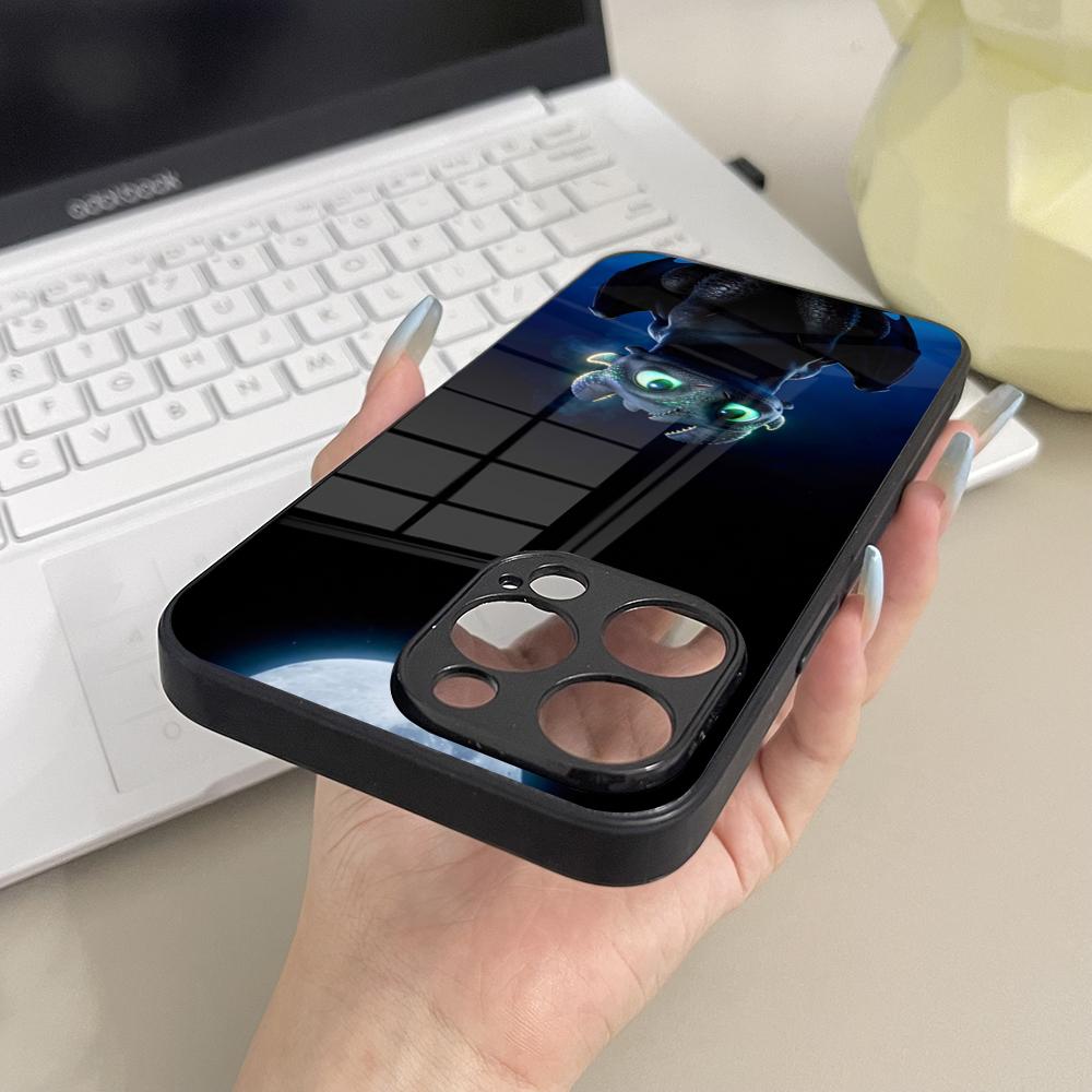 Cartoon T-Toothless Dragon Phone Case Glass For Samsung Galaxy S26 S25 S23 S24 S21 S22 S20 Ultra Fe Plus A16 Cover Galaxy S22 Plus5G