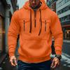 Men's Military Cargo Hoodies, Casual Quarter Zipper Pullover Tops With Multi Pockets