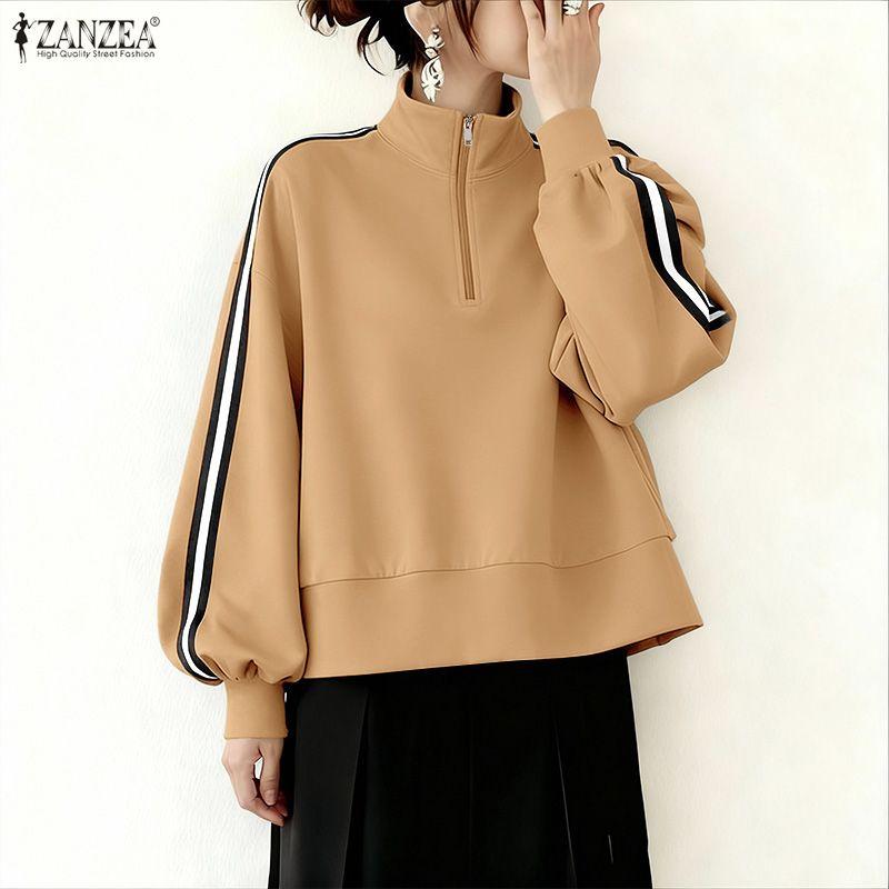 ZANZEA Women Casual Stand Collar Long Sleeve Blouse