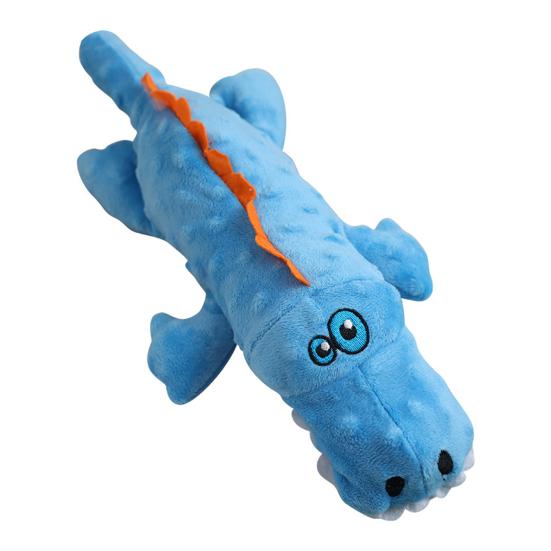 Indestructible Plush Dog Toy Soft Squeaky Chew Toy Stuffed Crocodile Puppy Teething Toy