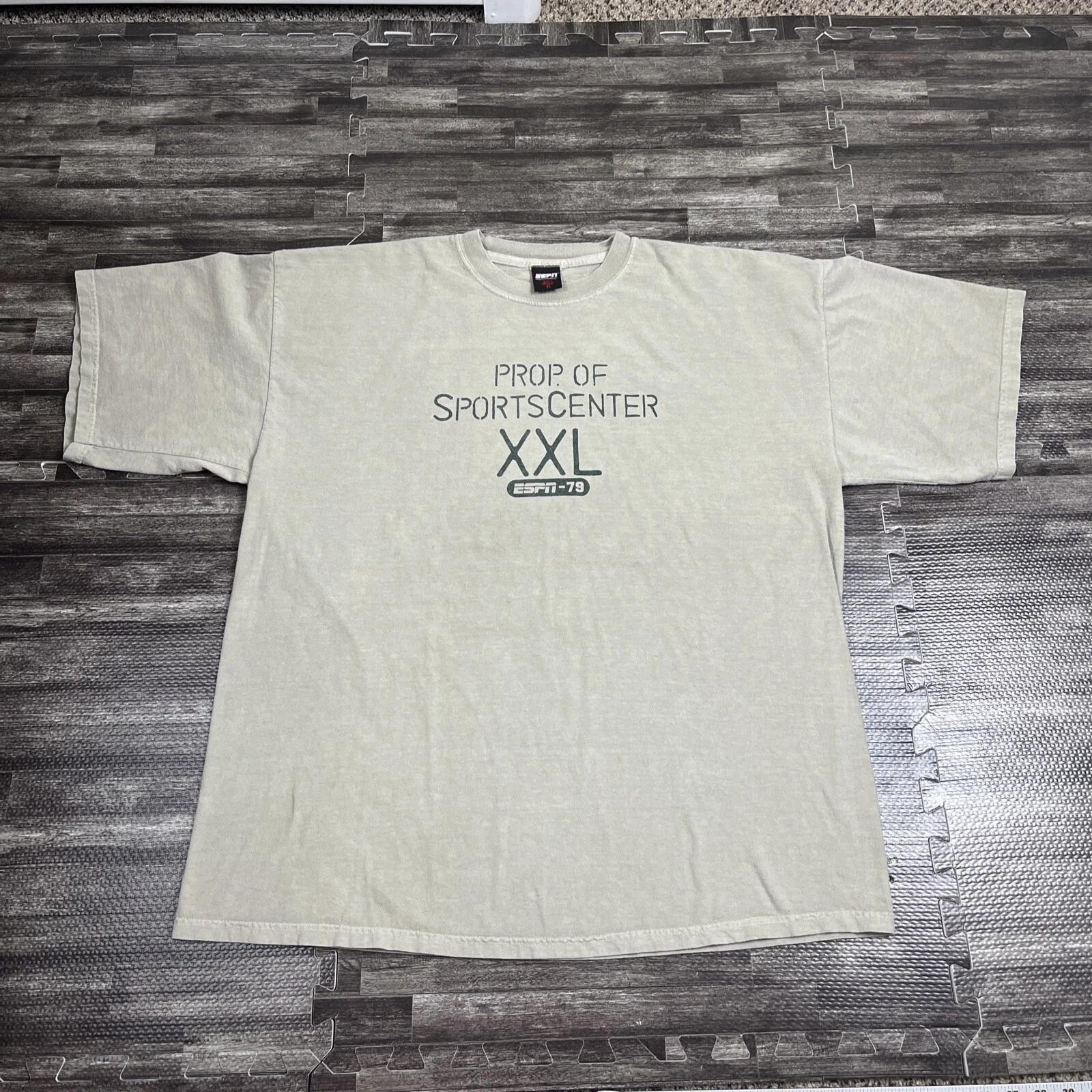Винтажная футболка Sportscenter 90-х Бежевая XL VTG Унисекс Спортивная Повседневная 2XL