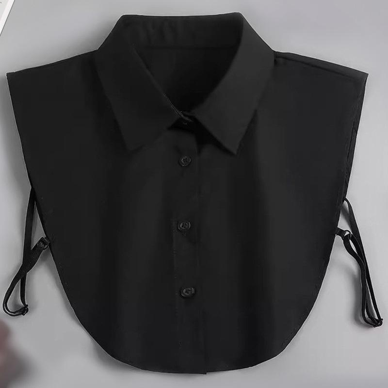 Graue Bluse mit falschem Kragen Elegante Bluse mit Rüschenkante Vielseitiges Hemd für Erwachsene Exquisites einfarbiges Hemd Einzelverpackung Hemd