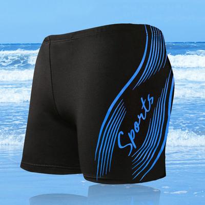 Men Swimming Shorts Drawstring Elastic Waist Soft Quick Dry Breathable Slim Fit Color Matching Mid Waist Bathing Boxers Surfing Water Sports
