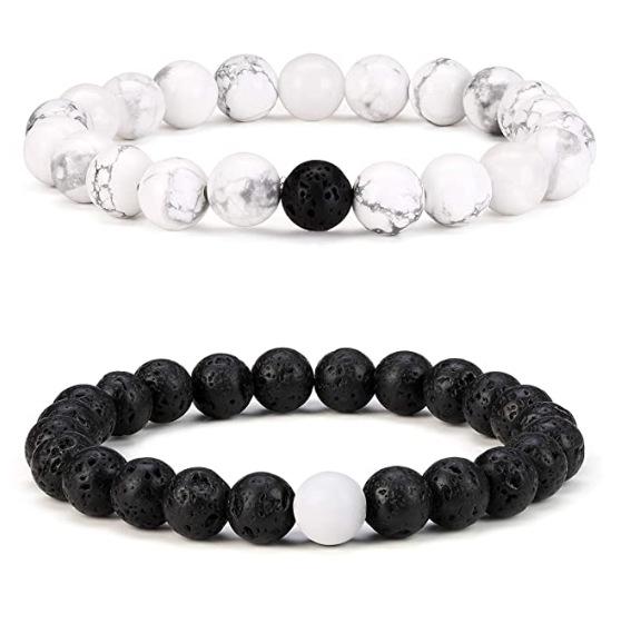 Bracelets de Couple Oeil de Tigre Mat & Pierre d'Agate - Perles de 8mm, Style Étudiant