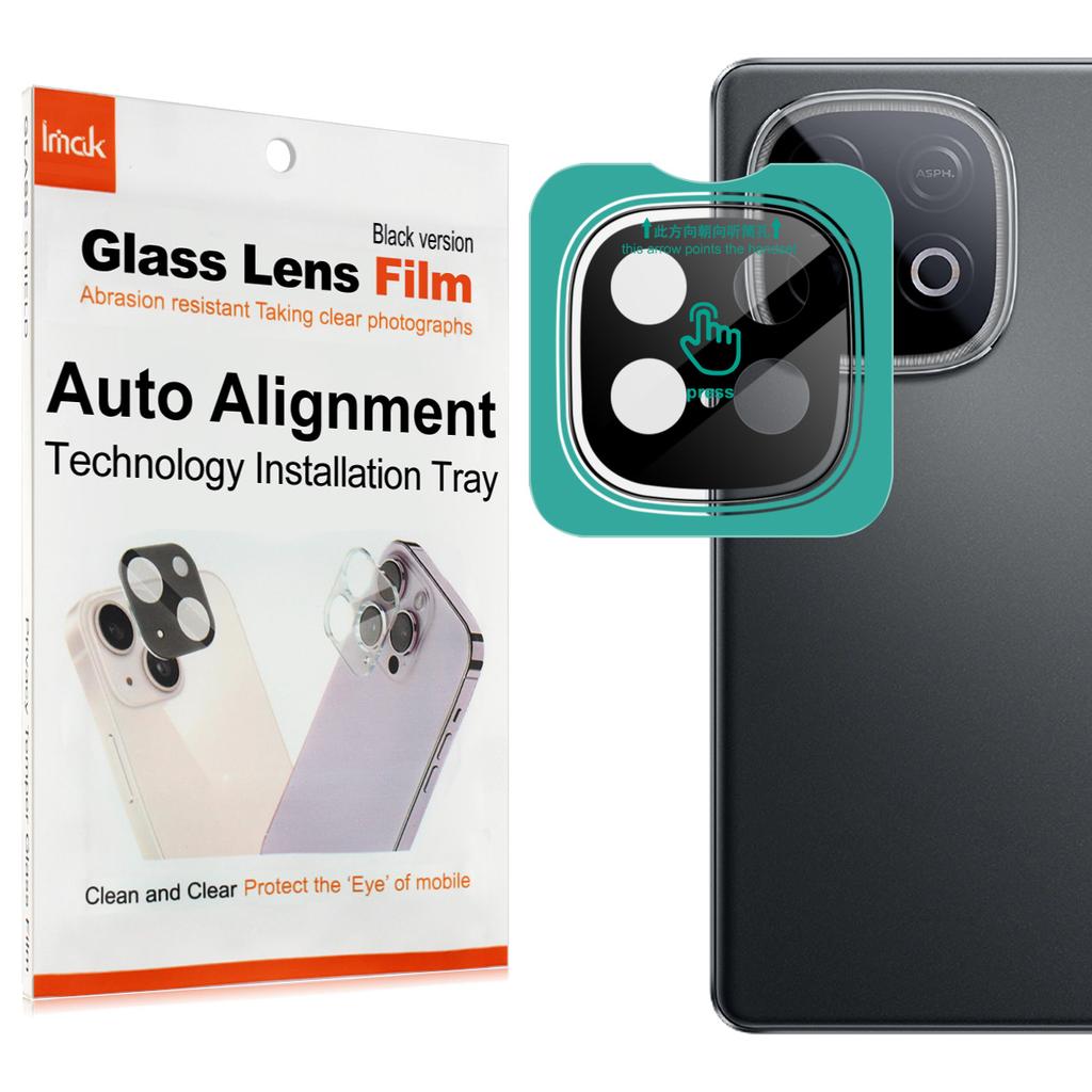 IMAK For vivo iQOO Z10 Turbo Pro 5G/Z10 Turbo 5G Tempered Glass Camera Lens Protector with Self Positioning Frame (Black Version)