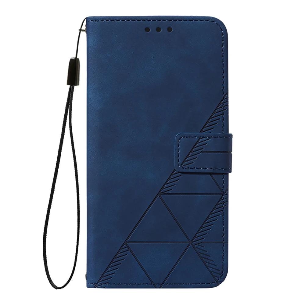 Geometric Leather Wallet Case For Moto Edge 50 Fusion 40 Neo G 5G Play G04 G04S G24 G34 G35 G45 G54 Power G55 G75 G84 G85 Cover