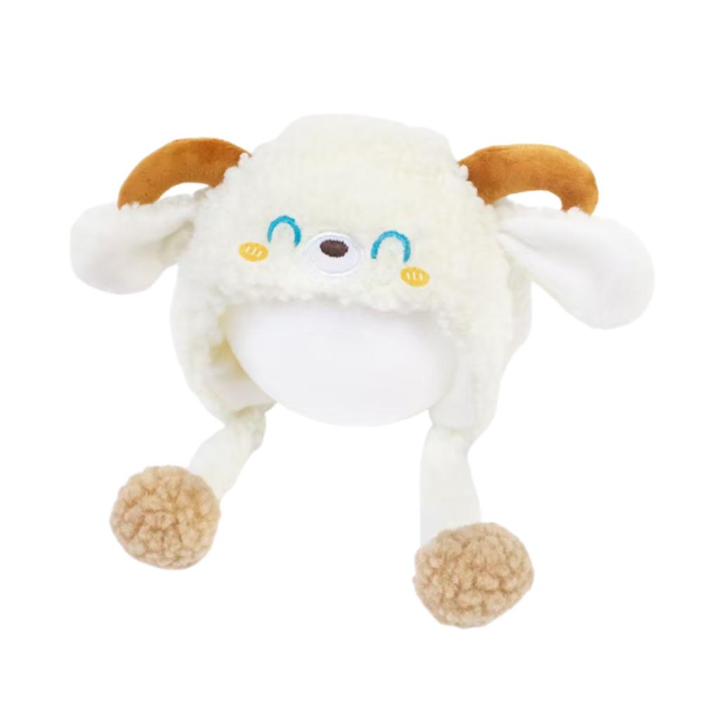 

Kawaii Baby Ear Protection Hat Cartoon Winter Warm Hat Children s Pullover Hats Infant белый