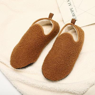 Chinelos de Inverno Peludos Estilo Japonês Unissex com Calcanhar Coberto e Solado Macio