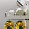 Stainless Steel Pull-Out Dish & Bowl Storage Rack for Kitchen Cabinets
