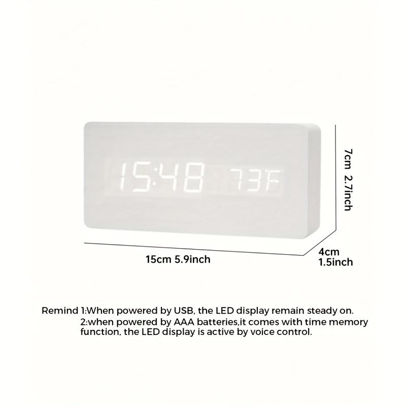 1 Stück einfacher Mode Leben Holzwecker, Schlafzimmer Arbeitszimmer Heim dekorative Kunst, Nachttischwecker, USB-Stromversorgung kann ein Geschenk sein