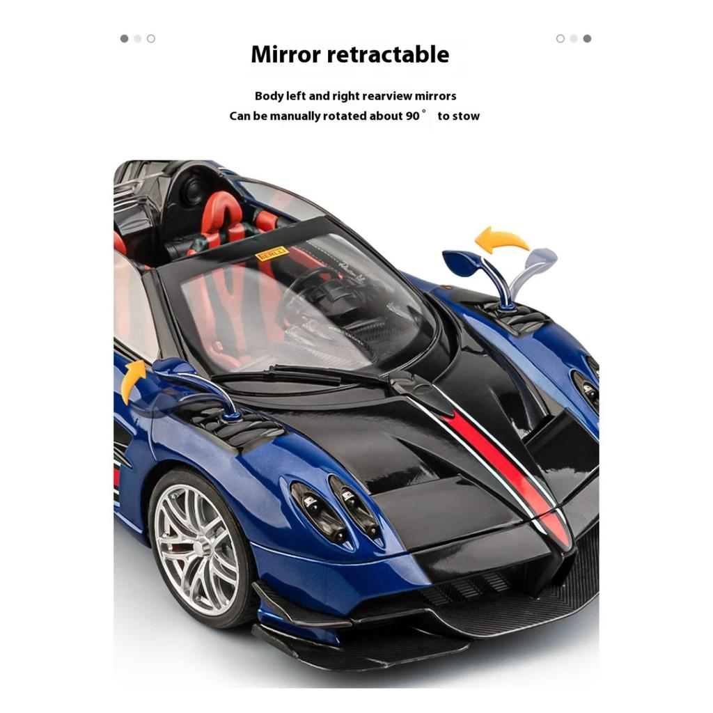 1/18 Pagani Huayra Cool Alloy Sports Car Model, Simulated Interior Details, Cool Lighting and Sound Effects, Exquisite Desktop Ornaments