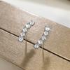 Simple Versatile Women's Cubic Zirconia Stud Earrings Silver Color High Quality Ear Accessory Daily Wear Wedding Jewelry