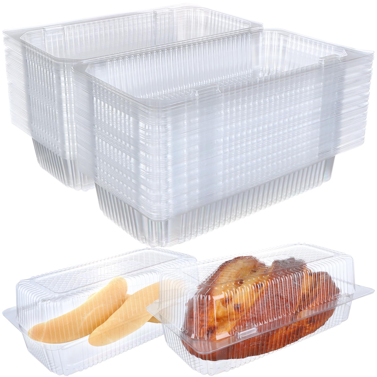 Clear Plastic Square Hinged Food Container, 5  Length X 9  Width X 3  Depth, 10P чёрный