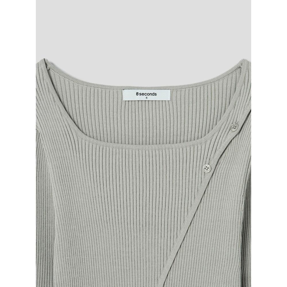 8SECONDS Diagonal Button-Up Pullover Khaki