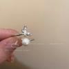 Butterfly Pearl Zircon Open Ring Niche Design Girlfriend Index Finger Ring Light Luxury Adjustable Ring