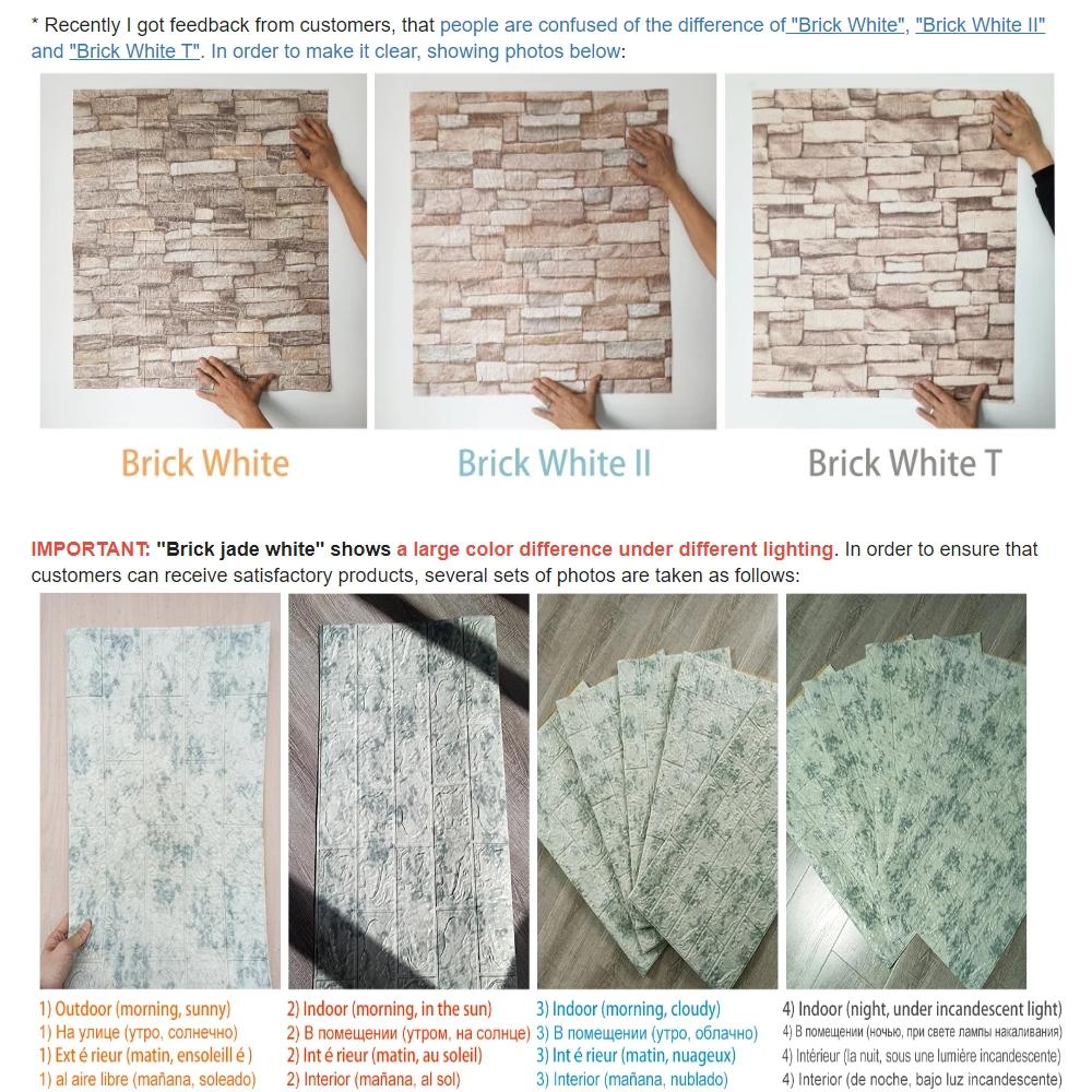 3D Wall Sticker 10/20Pcs 70*77cm Self Adhesive Brick Wall Stickers for Kids Room, Bedroom, Web Celebrity Room Decoration Backgrounds