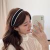New Style Pearl Women's Wide Black European-American -Style Pure Handmade Hairband Hair Accessories Simple Foreign Trade