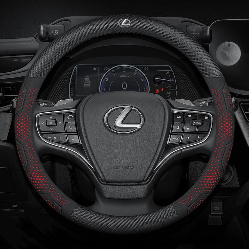 Car Carbon Fiber Leather Steering Wheel Cover For Lexus F Sport RX300 LS500h GS300 IS300 CT200h NX300 UX300 LX570 ES200 ES300 HS