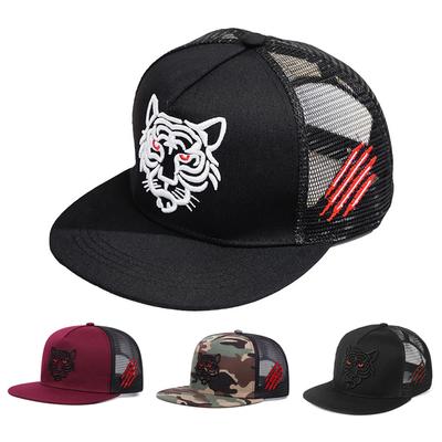 Gorra de béisbol con bordado de tigre negro de algodón, gorras snapback para hombres y mujeres, Gorras de camionero de ocio de verano, gorros de Hip Hop Unisex, Gorras