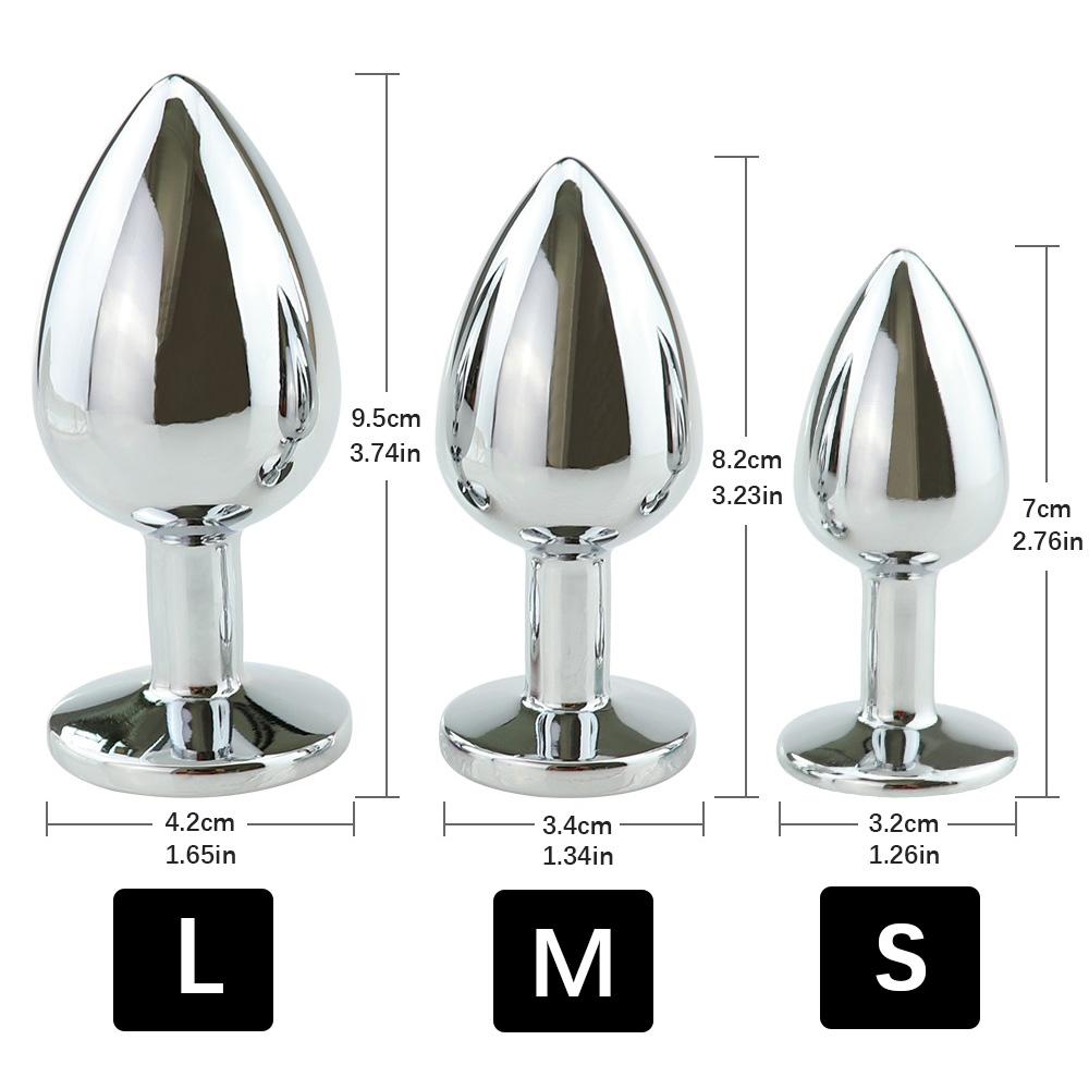 Color Blind Box Stainless Steel Metal Crystal Anal Plug Anal Prostate Stimulator , Unisex Adult Sexy Sex Toys , Sex Toys