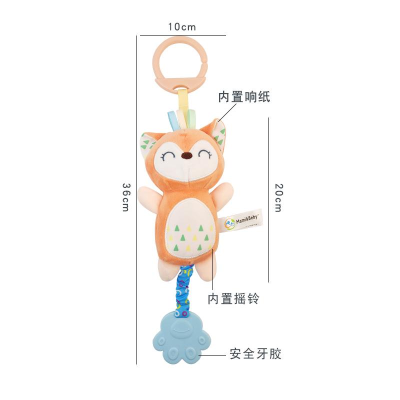 Animal Rattle Newborn Soft Stuffed Hand Grip Baby Toys Shaker Crinkle Squeaky Sensory Travel for Toddler Hanging Toy Gifts