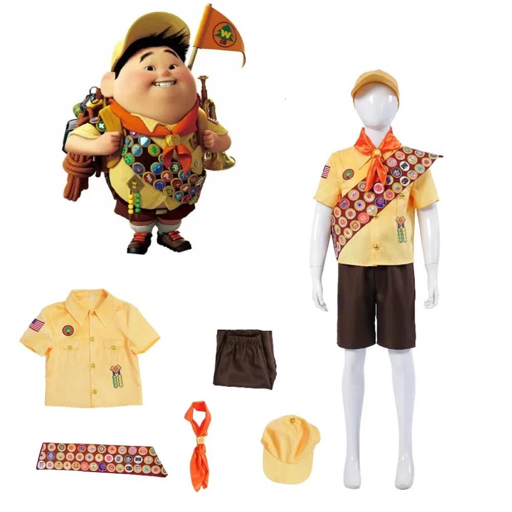 Up Movie Russell Cosplay Costume Little Boy Explorer Outfit Anime Character Performance Suit for Kids