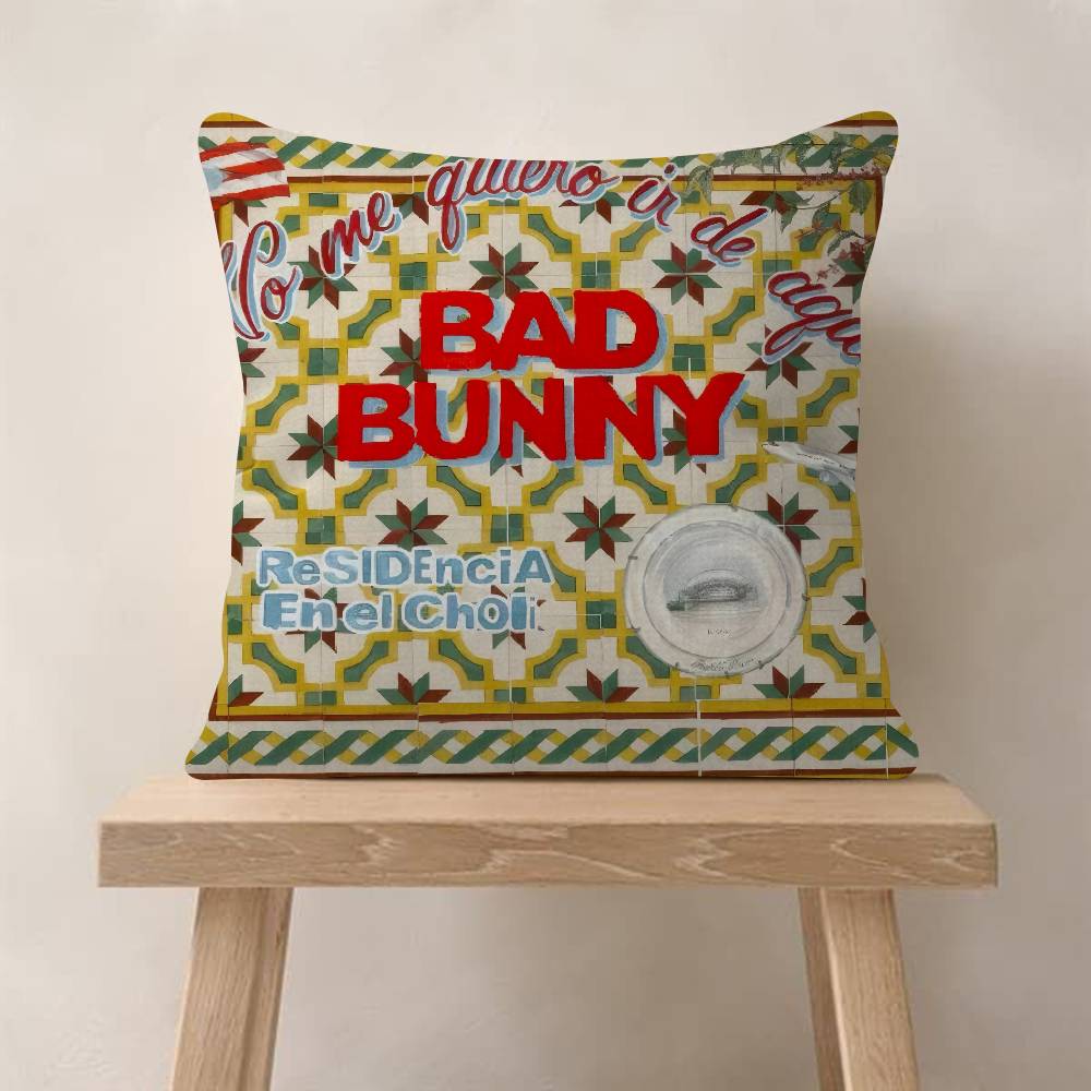 Singer bBad album Bunny Cushion Cover Decorative Pillow Sofa Home Decor case pillow cases
