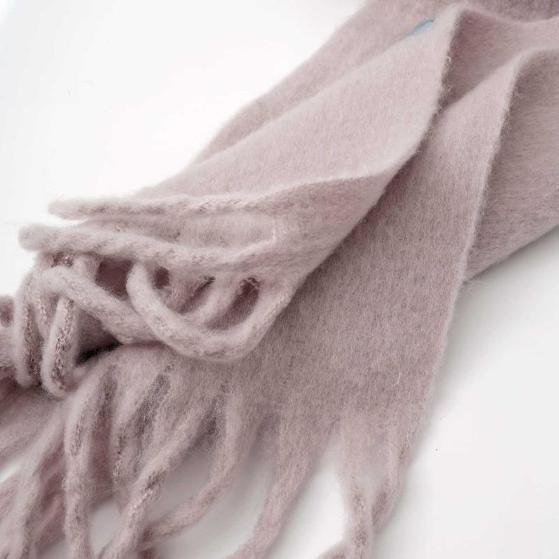 Versatile Mohair Solid Color Scarf Women's Winter Thickening Simple Warmth Enlarged Shawl Scarf