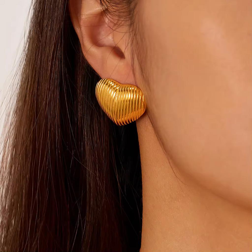 Kolczyk Sztyft Pozłacany 18K, Nowoczesne Abstrakcyjne Kwiatowe Kolczyki Wiszące Serce dla Kobiet Biżuteria do Stylu Casualowego Losowa Wysyłka