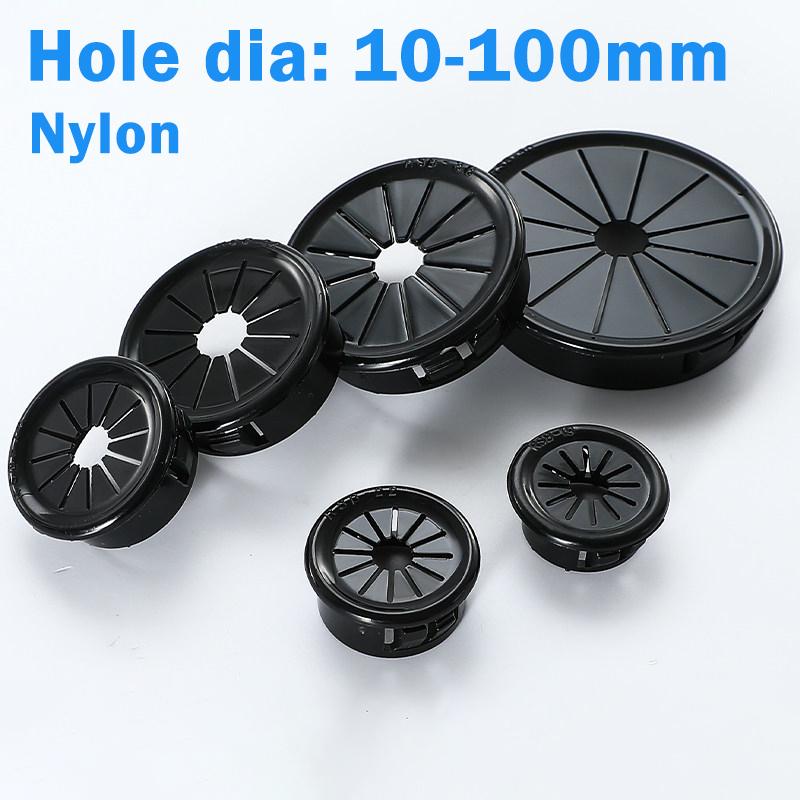 

Black Plastic Snap-on Cable Hole Cover Computer Table Grommet Wire Passing Line Outlet Rings 10-100mm Furniture Dust Plug RSB-30mm(5pcs)