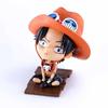 15CM Anime One Piece Sitting Portgas D Ace Cute Q Version Model Toy Gift Collection Action Figure Desktop Car Ornament PVC