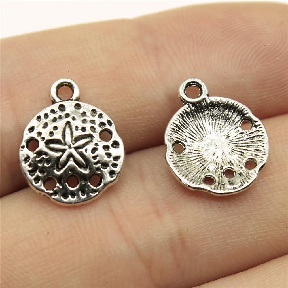 

10pcs Sand Dollar Starfish Sea Urchin Charms Pendants DIY Metal Bracelet Necklace Jewelry Findings